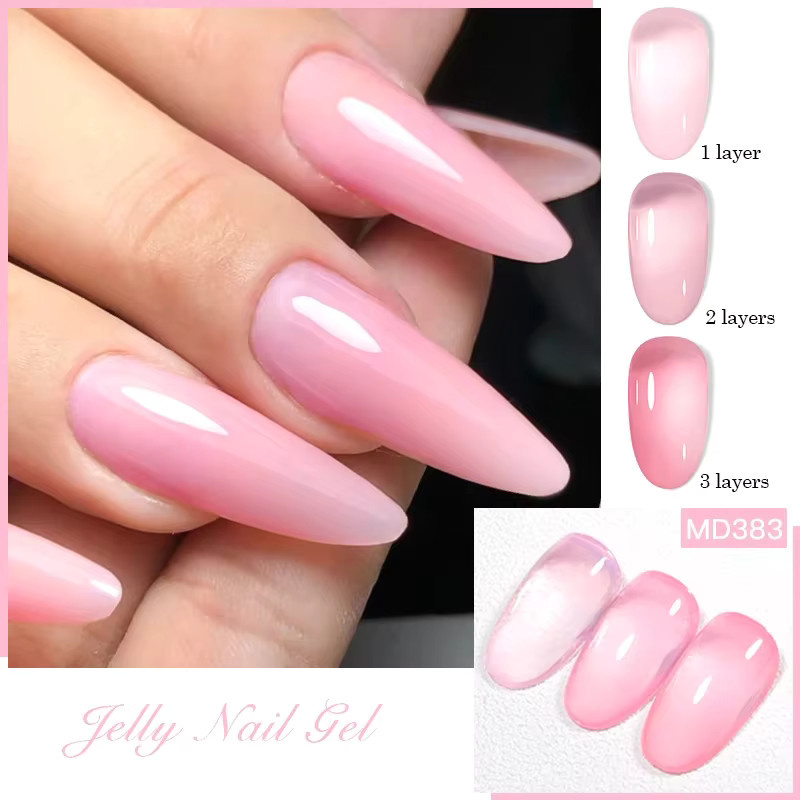 MSRUIOO Nagellack, Milchig-weißer Nude Pink, 8 ml, Glänzend - Bild 5