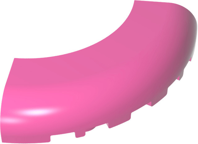 Gobricks GDS-1275 runder Eckstein 5x5x1, Zubehör, Rosa / Pink - Bild 1