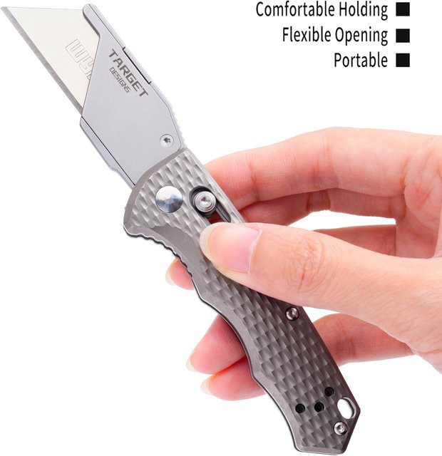 Multifunktionales EDC-Messer aus Metall in Silber als Taschenwerkzeug und Papierschneidewerkzeug für das Büro - Bild 1