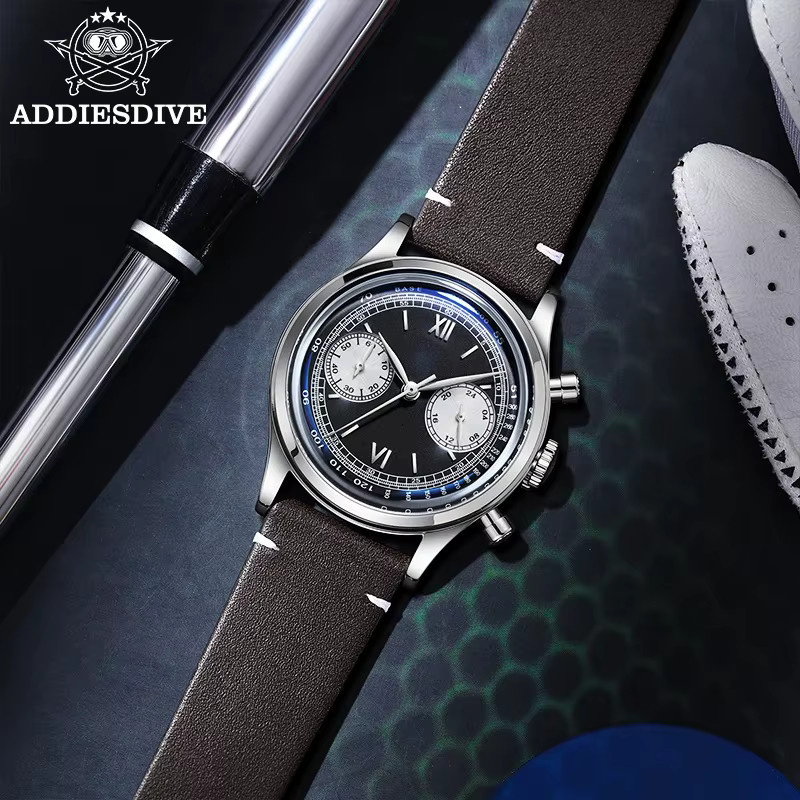 ADDIESDIVE Chronograph, Quarz, Edelstahl, Leder, Herren - Bild 4