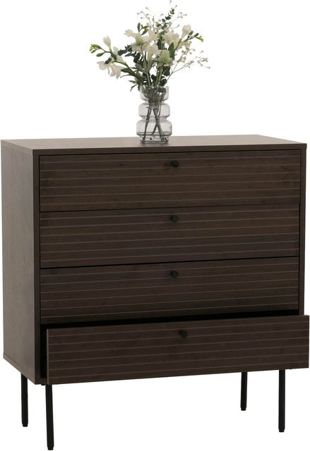 MCW Kommode N78 Sideboard im skandinavischen Stil mit 4 Schubladen, Dunkelbraun, B/T/H: 85 x 40 x 80 cm - Bild 1