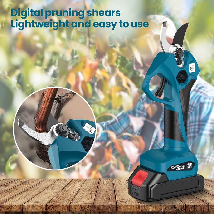 Kabellose bürstenlose elektrische Hochastschere mit 40mm Schnittkapazität und 2m Verlängerungsstange für Makita LXT Akkus, Blau - Bild 3