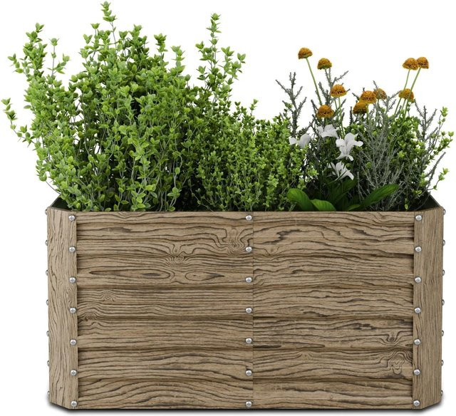 Blumfeldt High Grow Straight Hochbeet aus verzinktem Stahl und Holz in Dunkelbraun mit 432 l Volumen - Bild 1