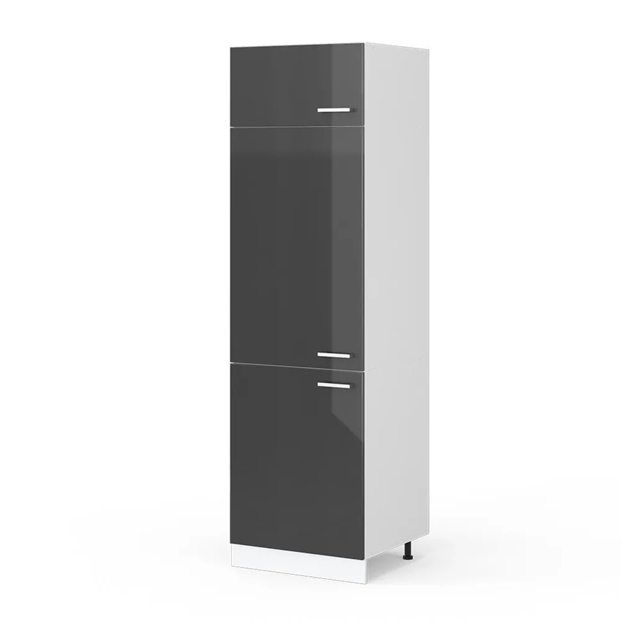 Vicco R-Line Kühlumbauschrank Hochschrank für die Küche, Anthrazit Hochglanz/Weiß, B: 60 cm, H: 207 cm, T: 57,2 cm - Bild 2