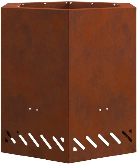 vidaXL Rauchfreier Feuerkorb aus Stahl in Braun mit Doppelwand-Luftzufuhr und Sekundärverbrennung, B/T/H: 48 x 48 x 51 cm - Bild 1