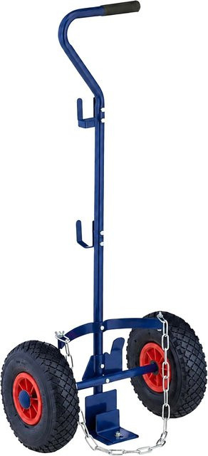 Relaxdays Gasflaschenwagen aus Stahl in Blau, verstellbar, B/T/H: 100 x 44 x 25 cm - Bild 1