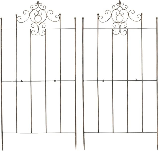 DELUKE Rankgitter HEIKE 2er Set Metall Bronze Rankhilfe für Kletterpflanzen B: 85,5 cm, T: 2 cm, H: 170 cm - Bild 1