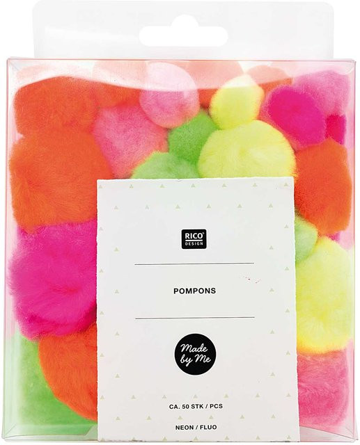 Rico Design Pompons in Neonfarben, 50 Stück - Bild 1
