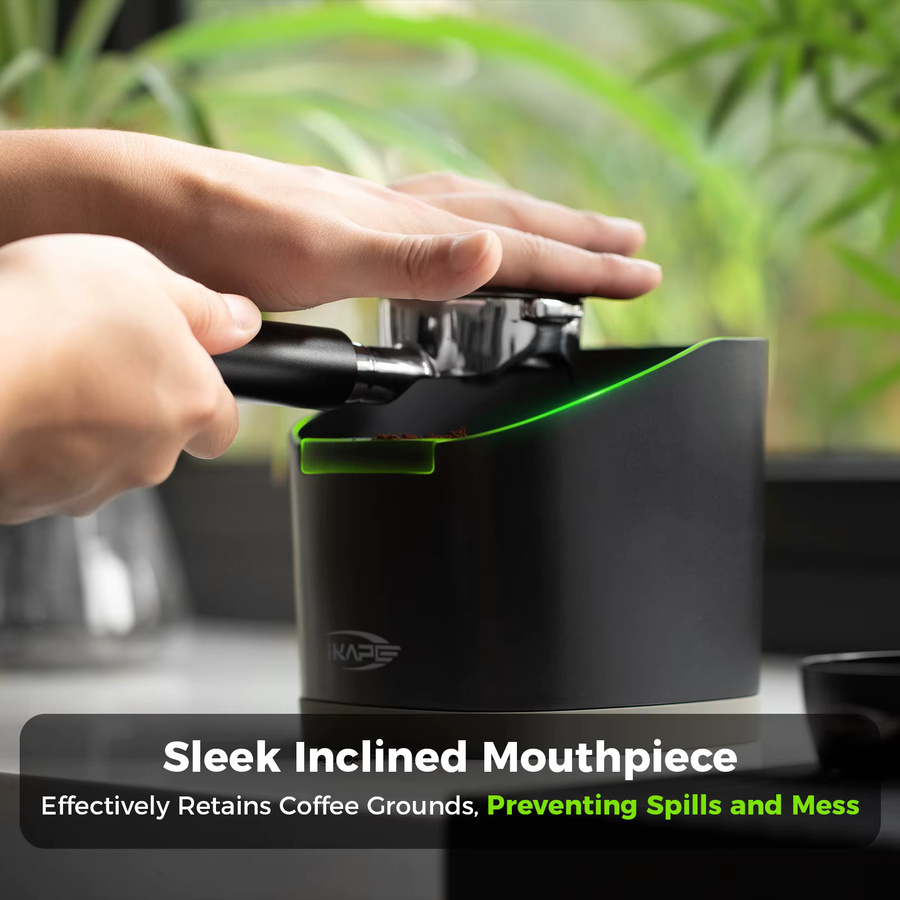 IKAPE Kaffee-Klopfbox Organizer in Schwarz mit abnehmbarer Basis und Silikon-Elementen für Espresso-Zubehör - Bild 5