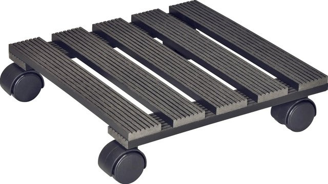Wagner Multi Pflanzenroller WPC Anthrazit eckig B/T/H: 29 x 29 x 8,3 cm - Bild 1