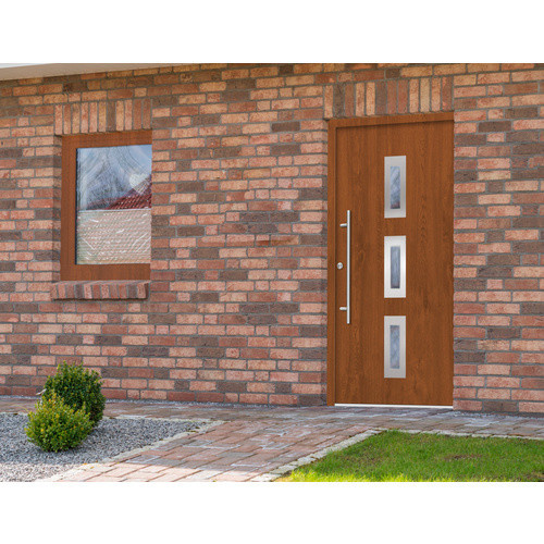 Splendoor Sicherheitshaustür PULA Prime RC2 aus Aluminium in Golden Oak Braun mit Glaseinsatz, B: 110 cm, H: 210 cm, T: 7 cm - Bild 2