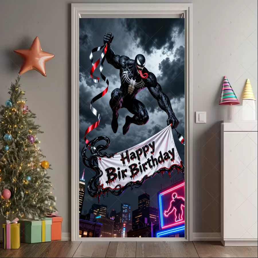 BEAST KINGDOM Venom Superhelden Party-Dekoration als Türrahmen-Banner für Kindergeburtstag und Babyparty - Bild 3