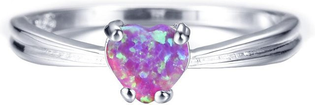 YIRAN Jewelry 5 Damenring, herzförmig, weiß, lila, Größe 10 - Bild 1