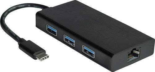 VALUE USB 3.1 zu Gigabit Ethernet Netzwerkadapter mit USB-C und USB-A Anschlüssen, Schwarz - Bild 1