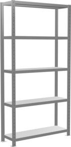 Schulte Grundregal Steckregal MULTIplus250, verzinkt, Farbe: silber/grau, 5 Fachböden, B/T/H: 200 x 100 x 30 cm - Bild 1