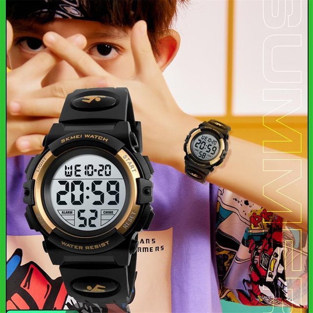 SKMEI Kinder-Chronograph, Digitaluhr, Kunststoff, Schwarz - Bild 1