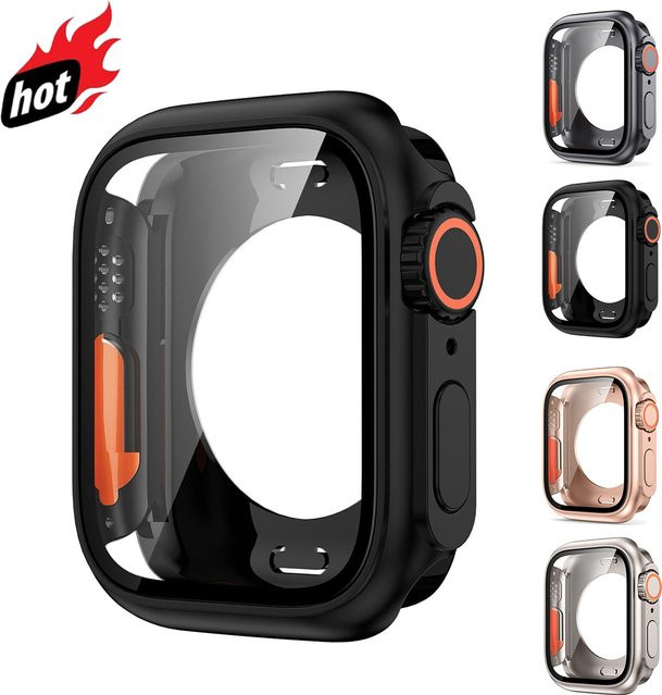 RWBANDS Displayschutzfolie für Apple Watch, hartes PC-Gehäuse, Schwarz - Bild 1