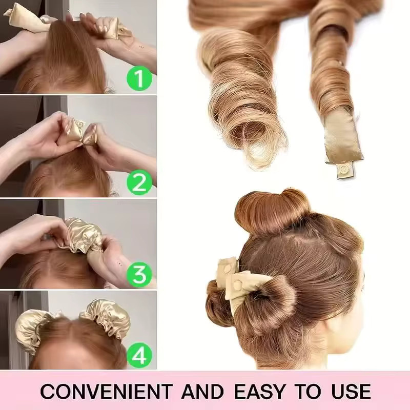 6-teiliges Locken-Set, nicht erhitzend, für normales Haar, Unisex - Bild 1