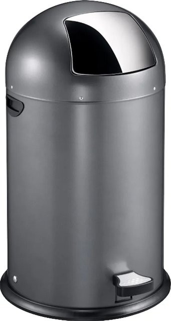 PROREGAL Abfalleimer Grau mit starkem Fußpedal und verzinktem Inneneimer, 40 Liter, H x B x T: 74 x 41,5 x 47,5 cm - Bild 1
