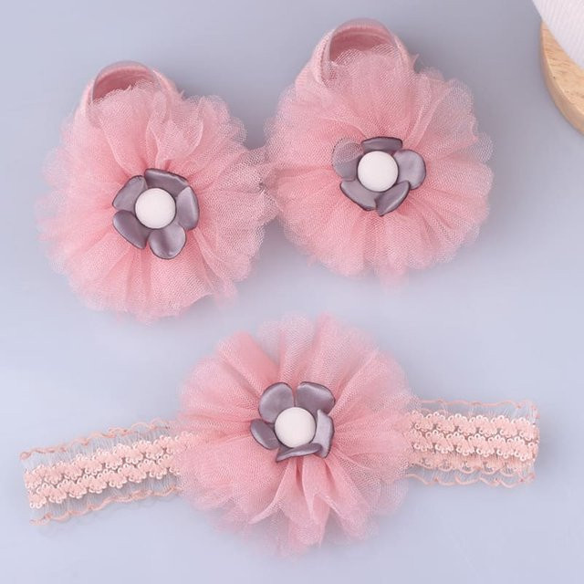 Schmuck-Set Perlenbögen, Stirnband, Socken, Spitze, Blume, Mädchen - Bild 1