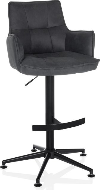 hjh LIVING Barhocker SOLAO LIFE HIGH aus Microfaser mit Armlehnen und Drehfunktion im Vintage-Design - Bild 1
