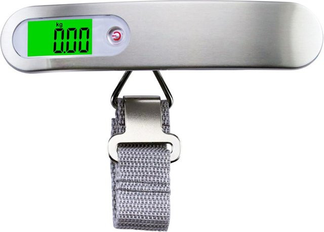 Digitale Gepäckwaage TOMTOP JMS Travel Essentials Tragbare Handwaage mit LCD-Display in Weiß und Silber - Bild 1