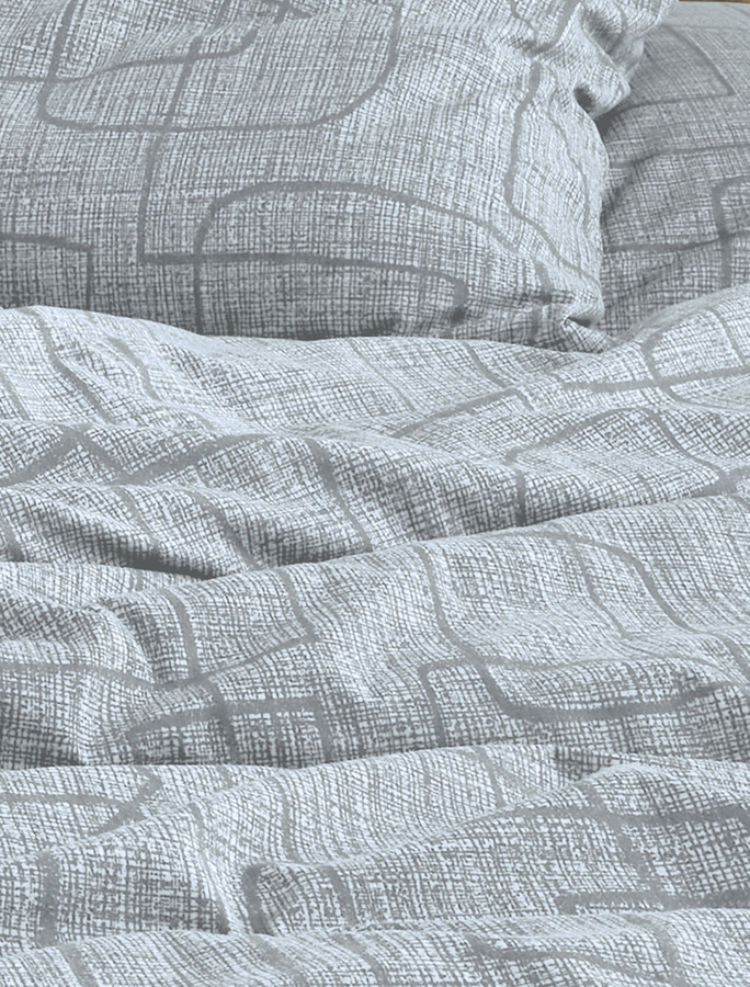 Irisette Feinbiber Bettwäsche Retro Seile Rauchblau aus Baumwolle mit Bettbezug und Kissenbezug, B/H: 135 x 200 cm und 80 x 80 cm - Bild 1