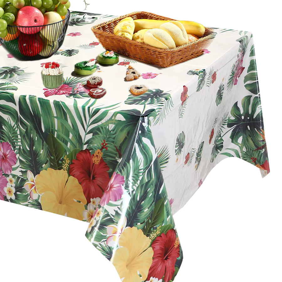 Einweg Tischdecke Hawaii Luau mit tropischem Palmblätter-Design aus PVC, rechteckig - Bild 6