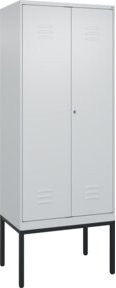 C+P PSA Doppel-Spind Classic PLUS Gestell mit 2 Abteilen, 2 Türen, Zylinderschloss 7035/7035, Höhe: 212 cm, Breite: 80 cm, Tiefe: 50 cm - Bild 1