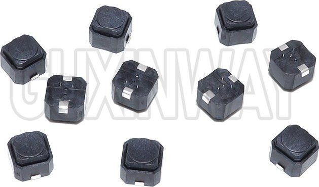 GUXINWAY 20er Set Stille Takt-Schalter 2-Pins für Silikon-Tastaturen, Farbe: Schwarz, B/T/H: 6 x 6 x 5 mm - Bild 1