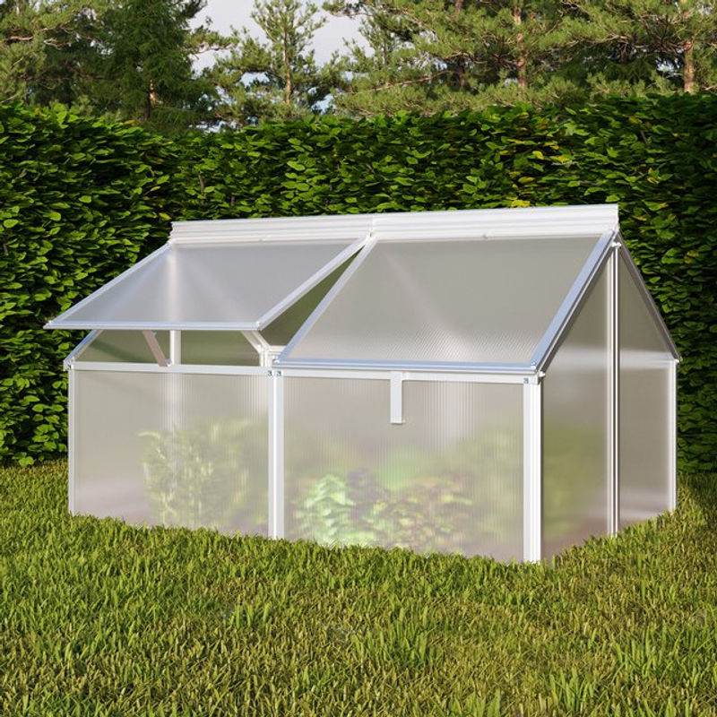 Vitavia Frühbeet Gaia Jumbo aus Aluminium und Polycarbonat in Silber, B/T/H: 83 x 119 x 72 cm - Bild 5