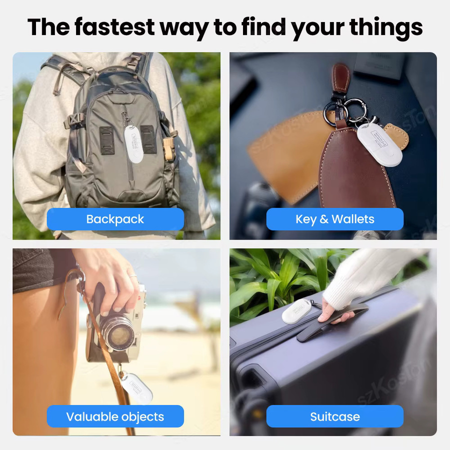 SZKOSTON Smart Tag Mini GPS Tracker in Weiß, kompatibel mit der iOS Find My App zur Verlustprävention für Schlüssel, Geldbörse, Auto und Gepäck - Bild 3