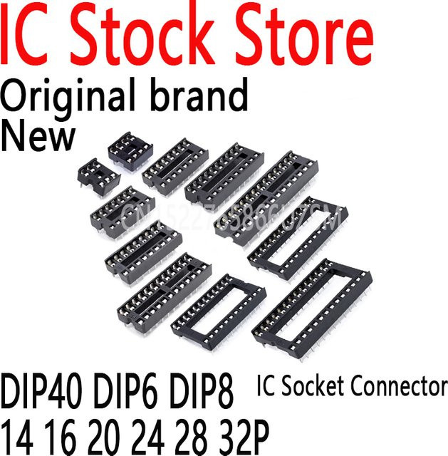 HZL-Tech IC Sockel Stecker Set mit runden Löchern für Mikrocomputer Chips in Schwarz, 10 Stück - Bild 1
