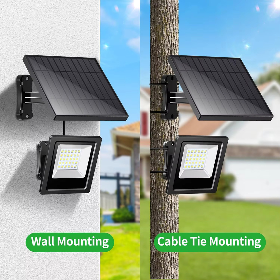 Intelamp 2er-Pack Outdoor-Solarleuchten mit 4400mAh, Wasserdichte Solar-Flutlichter in Schwarz für Garten, Terrasse und Hof - Bild 5