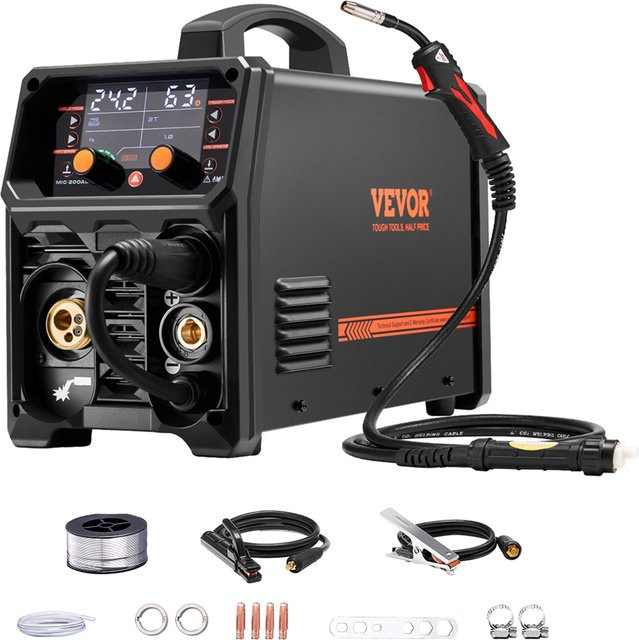 SucceBuy 5-in-1 Schweißgerät 200 Ampere in Schwarz mit LCD-Display für MIG, Flux Core MIG, Stick, Lift TIG und AU TIG - Bild 1