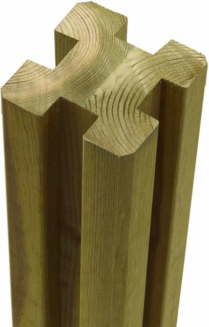 Druckimprägnierter Zaunpfosten aus Kiefernholz in Braun, B/T/H: 9 x 9 x 298 cm - Bild 1