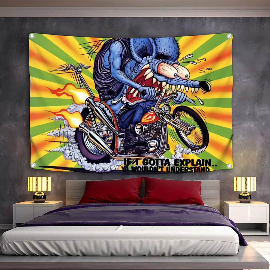 Rat Fink Stoffflagge Minimalistisches Outdoor-Gartenbanner Multicolor Breite: 80 cm, Höhe: 80 cm - Bild 2