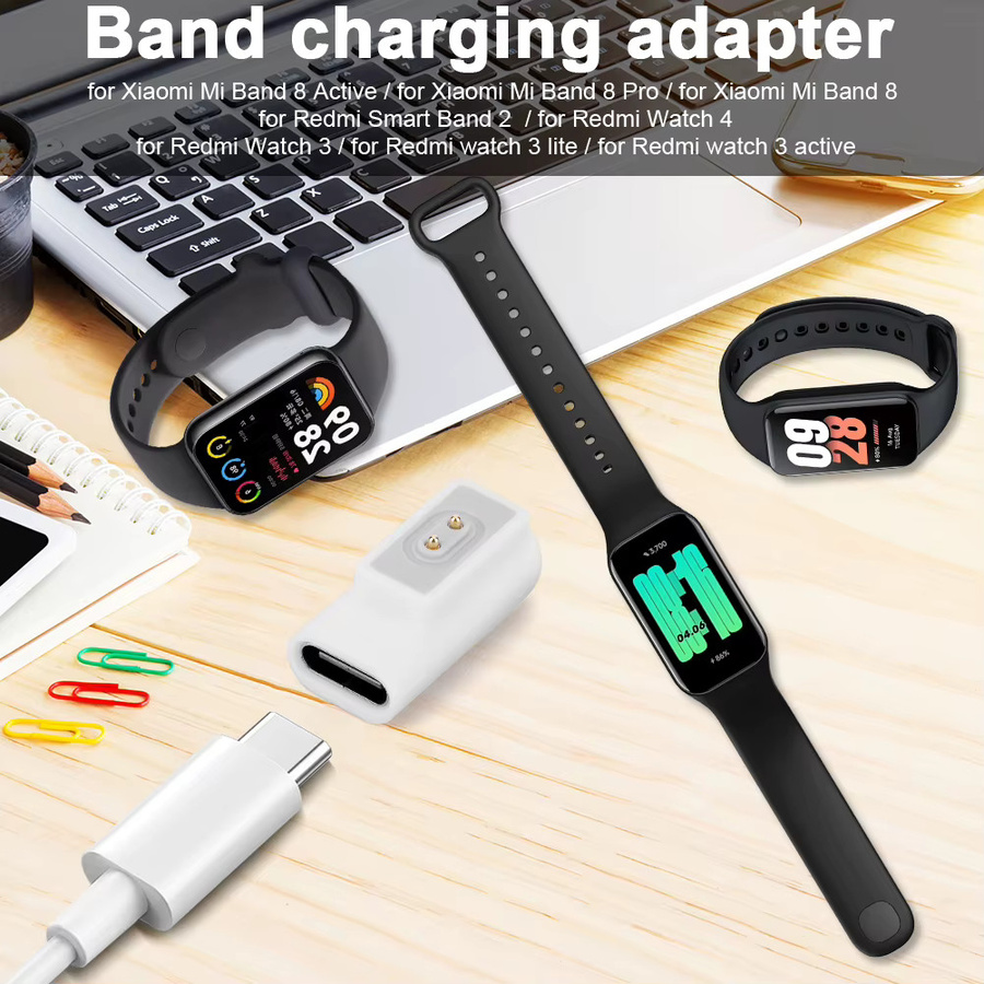 ALLOET USB-C Ladeadapter für Xiaomi Redmi Watch 4 mit 90-Grad-Winkel in Weiß - Bild 2