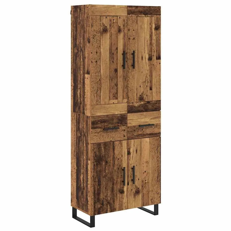 vidaXL Highboard Altholz in Braun mit Schranktüren und Regalfächern, B/T/H: 69,5 x 34 x 180 cm - Bild 2