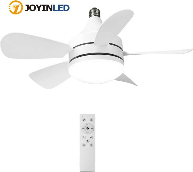 JOYINLED Deckenventilator mit Beleuchtung und Fernbedienung, dimmbar, Weiß, Modernes Design für Schlafzimmer und Wohnzimmer - Bild 1