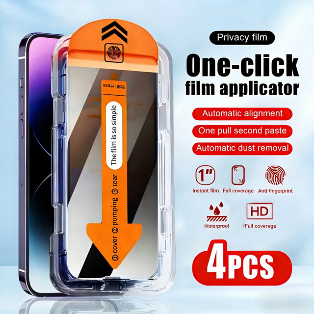 4er-Pack Displayschutzfolie mit Anti-Peeping-Funktion und oleophober Beschichtung für iPhone 17 Pro Max und iPhone 17 Air, transparent - Bild 1