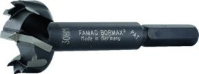 FAMAG Bormax Forstnerbohrer mit Hartmetallspitze und Zentrierspitze, Durchmesser: 30 mm, Länge: 90 mm, Farbe: Schwarz - Bild 1