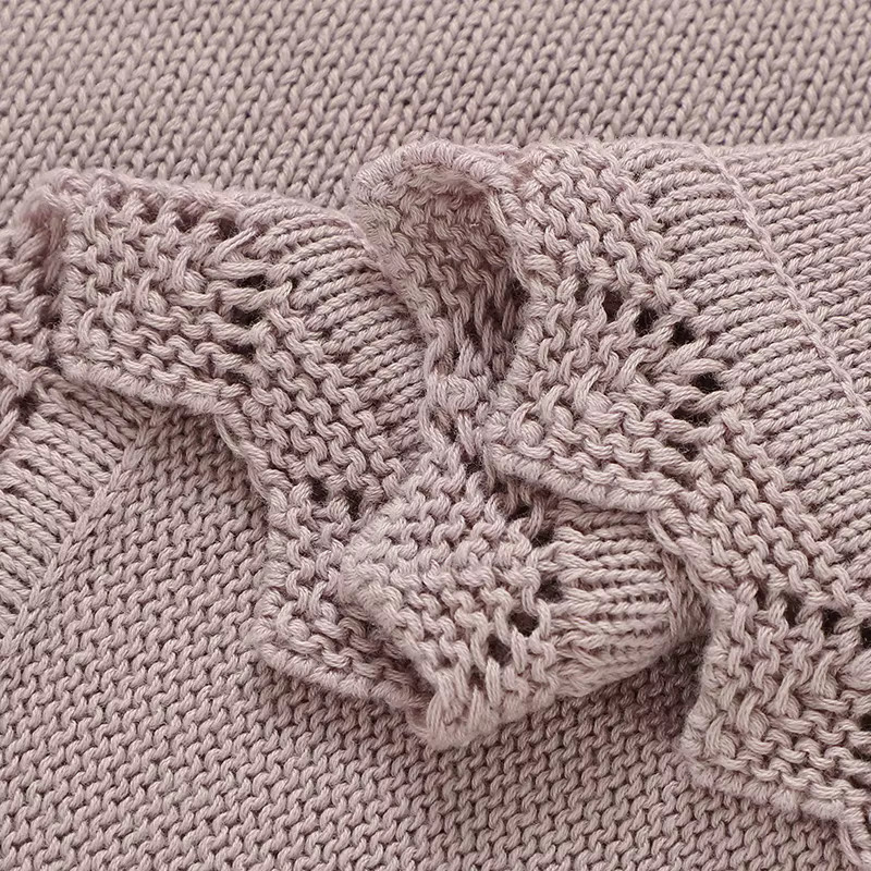 mimixiong Baby-Strickdecke mit Blumenmuster für Neugeborenen, B/B: 100 x 80 cm - Bild 2