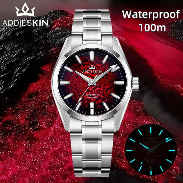 AddiesKin Armbanduhr Automatik, Edelstahl, Saphirglas, Blau, Herren - Bild 1