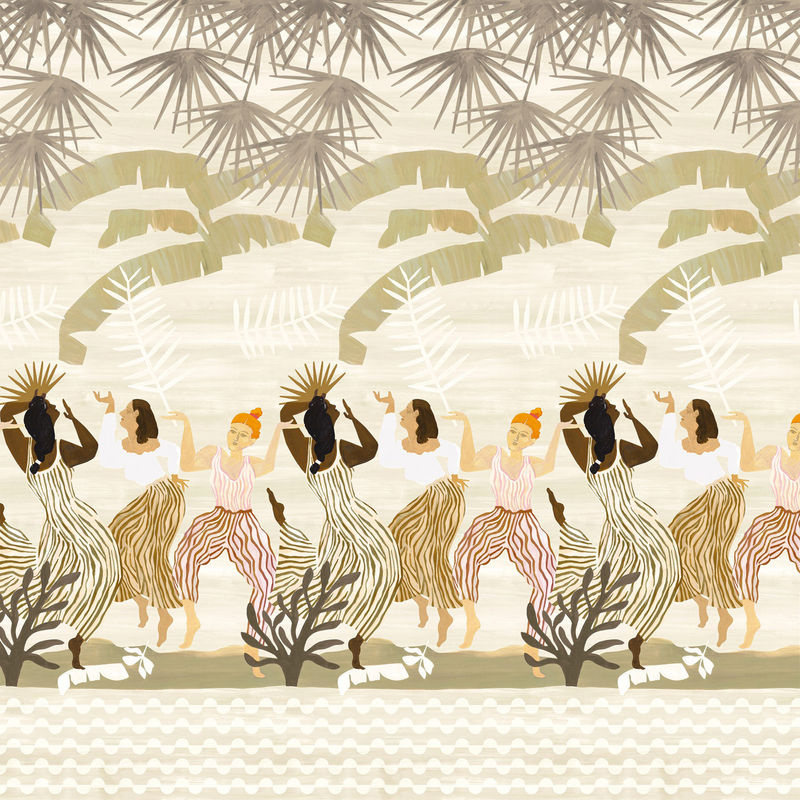 Chivasso Wallpaper Famous Friends Mural in Beige und Multicolour, Breite: 400 cm, Höhe: 400 cm - Bild 2