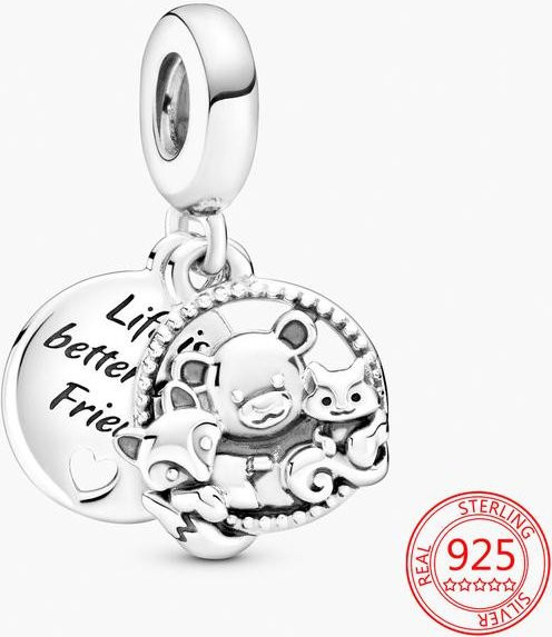 Allbestart Katzenherz-Anhänger Charm, 925 Silber, Damen - Bild 1