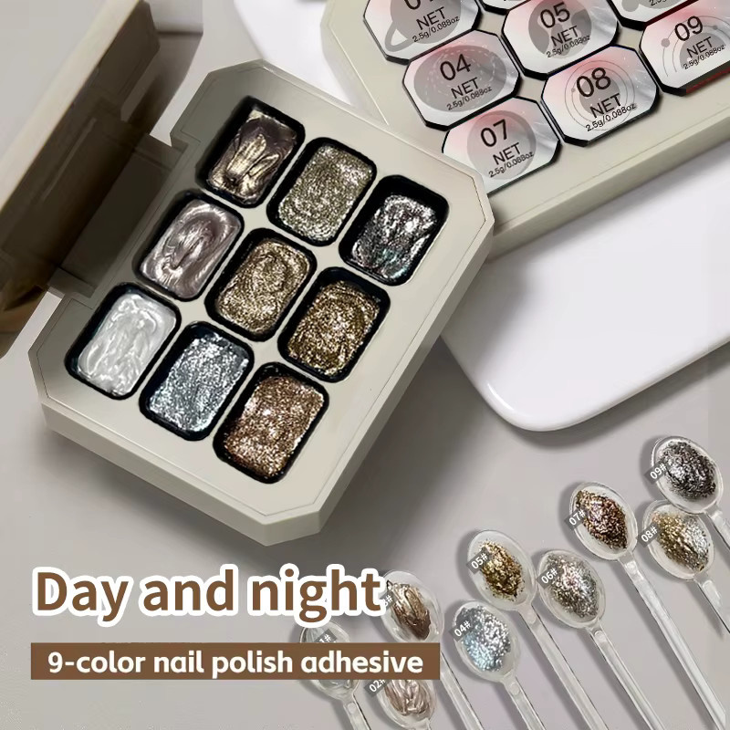 DUOLINGDAI Nagellack-Set, 9 Farben, schimmernd, Damen - Bild 3