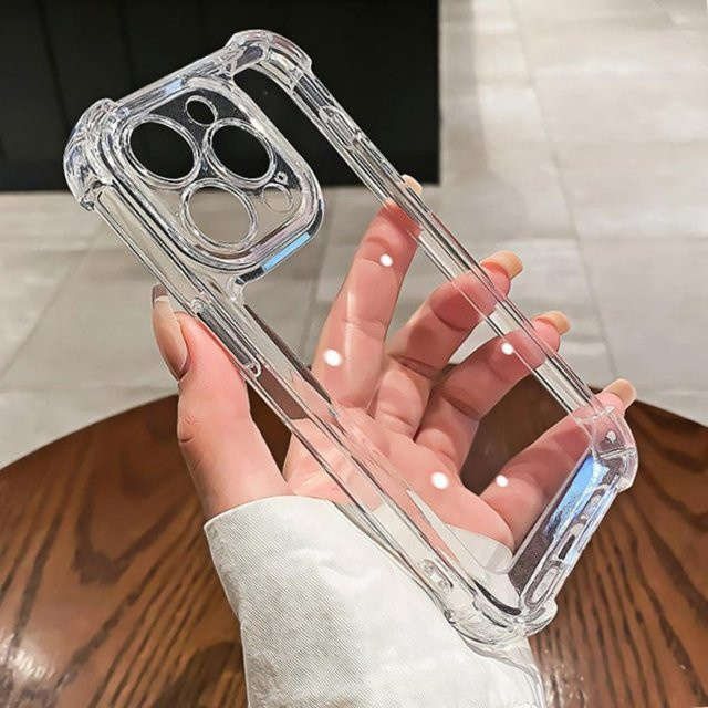 Stoßfeste Silikon Handyhülle mit Linsenschutz für iPhone in Transparent - Bild 1