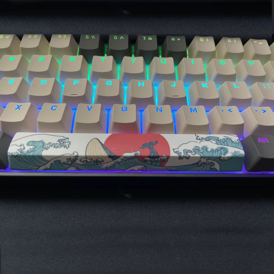 2 Stück Esc und Space Bar Keycaps Coral Sea von Esc + Space Bar in Multicolor, PBT Material, OEM-Höhe für mechanische DIY-Tastaturen, 6,25u Taste - Bild 4