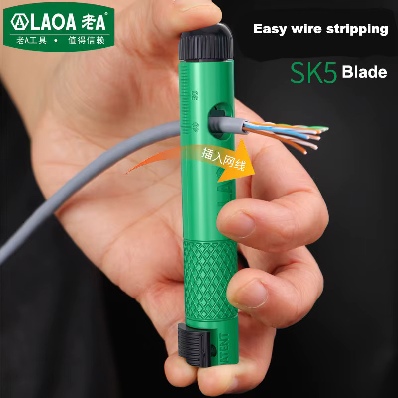LAOA Professionelles Netzwerkkabel-Glätteisen und Splitter-Kombination im Stiftstil für CAT5e, CAT6 und CAT7 in Grün - Bild 3